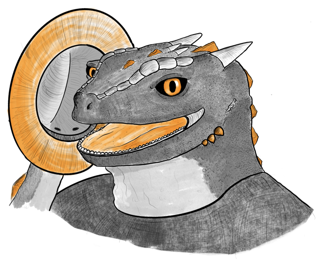 my OC, Ace Read, a lizard dude