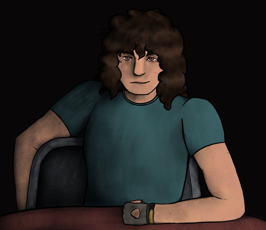 my OC, Elisa, looking at you - colored version